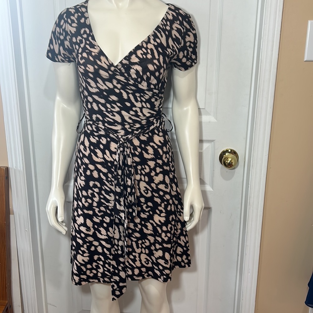 URBAN BEHAVIOUR PIECE &LOVE ANIMAL PRINT DOUBLE BREAST BELTED S/S MINI SIZE S